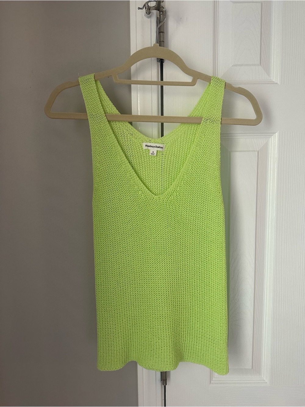 Newbury Kustom Knit V-Neck Tank Top - Lime Green